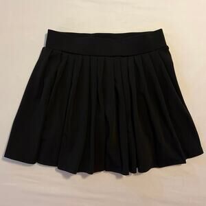 Indero Black Tennis Skort Womens Size L Pleated Feminine Pickleball Stretch